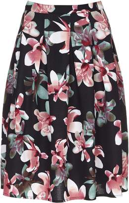 Yumi Floral Print Pleat Skirt