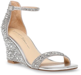 dressy silver wedge sandals