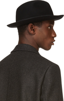 Thumbnail for your product : CNC Costume National Black Rabbit Hair & Faux-Leather Brim Fedora