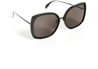Alexander McQueen Sculpted Metal Square Sunglasses