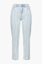 Thumbnail for your product : J Brand Cropped printed high-rise slim-leg jeans