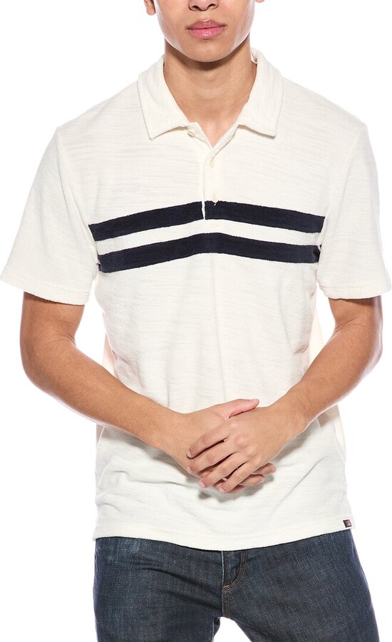 Faherty Cabana Towel Terry Surf Stripe Polo Shirt