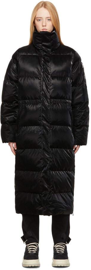 black shiny padded coat