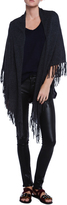 Thumbnail for your product : White + Warren Open Two Way Fringe Popover Sweater Wrap