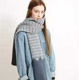 Thumbnail for your product : Lowie Storm Blue/Cream Graphic Large Reversible Scarf