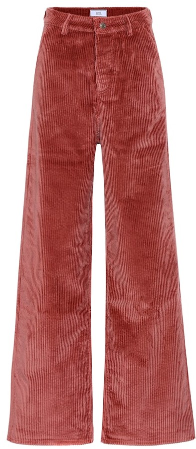 wide leg pink corduroy pants
