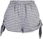 Thumbnail for your product : boohoo Petite Linen Look Stripe Bow Shorts