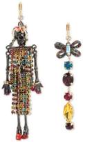 Thumbnail for your product : Betsey Johnson Two-Tone Multi-Stone Skeleton & Bow Mismatch Earrings