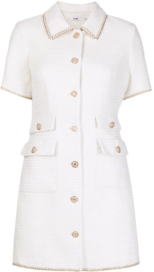B+Ab Short-Sleeve Tweed Dress - ShopStyle