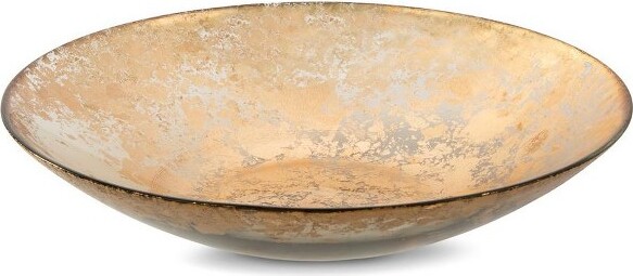 Classic Touch ClassicTouchSmokedGlassBowlwithScatteredGoldDesign