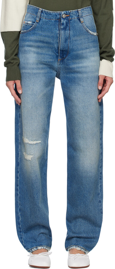 MM6 MAISON MARGIELA Blue Straight-Leg Jeans