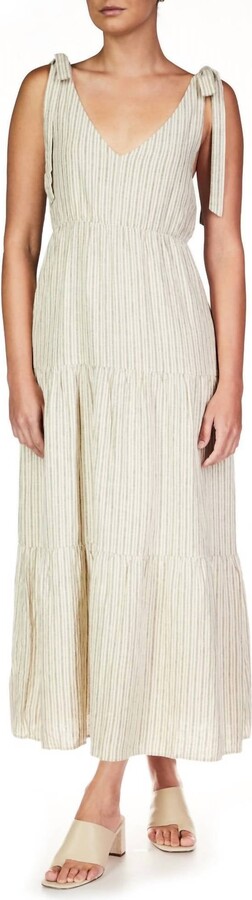 Move Your Body Striped Maxi Dress In Eco Olive Stripe