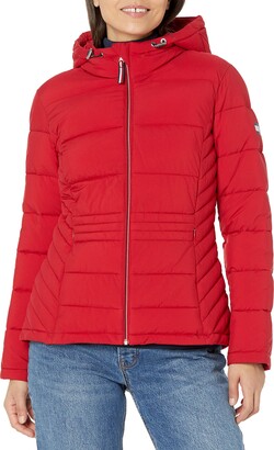 Tommy Hilfiger Women Hooded Zip Front Short Packable Jacket