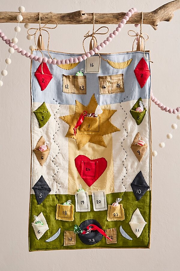 Tessa Layzelle Handstitched Pocket Advent Calendar Quilt