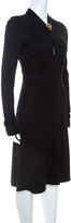 Thumbnail for your product : Roberto Cavalli Black Knit Serpent Brooch Detail Long Sleeve Dress S