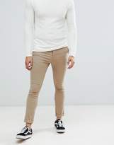 Thumbnail for your product : ASOS Design DESIGN super skinny chinos in stone