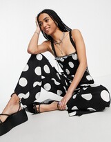 Thumbnail for your product : Topshop spot shirring jumpsuit in mono