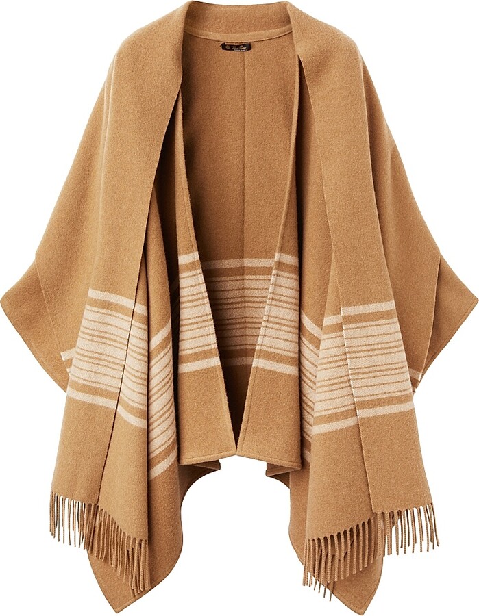 Loro Piana Women's Daisy Striped Cashmere Cape - Calvados