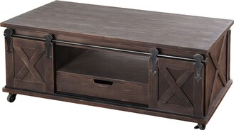 Stylecraft Two Door, One Drawer and Shelf Wooden Coffee Table - N/A