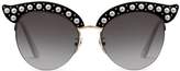 Cat eye acetate sunglasses with pearl 