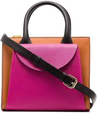 Marni multicolour leather two-tone tote bag