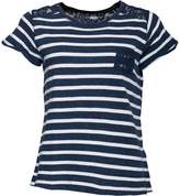 Superdry Womens Super Sewn Stripe Pocket T-Shirt Rugged Navy