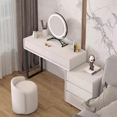 SHANGYICHUANGXIN Makeup Vanity with Light mirror5 drawers1 chair