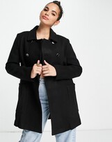 Thumbnail for your product : Forever New smart collar pea coat in black