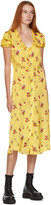 Thumbnail for your product : R 13 Yellow Floral Mid-Length Dress