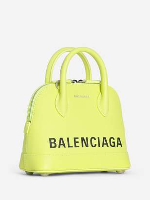 Balenciaga WOMEN'S NEON YELLOW VILLE TOP HANDLE BAG XXS
