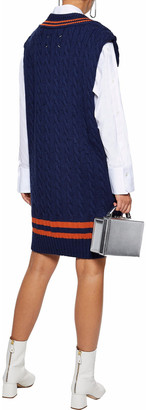 Maison Margiela Oversized Cable-knit Wool And Cotton-blend Mini Dress