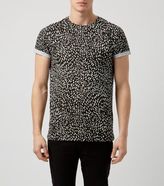 Thumbnail for your product : New Look Black Brush Stroke Roll Sleeve T-Shirt