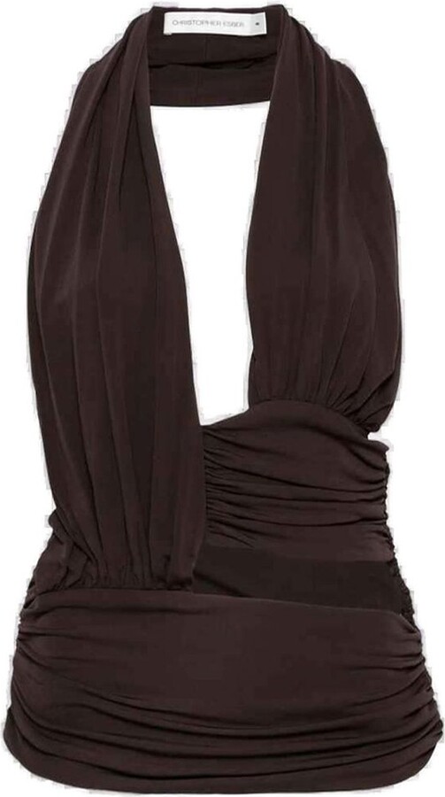 CHRISTOPHER ESBER Draped Cummerbund Jersey Top