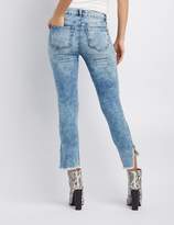 Thumbnail for your product : Charlotte Russe Refuge Destroyed Frayed Hem Skinny Jeans