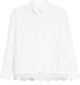 Thumbnail for your product : Sacai Lace Trim Poplin Button-Up Shirt
