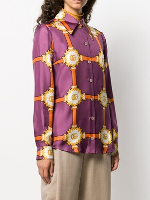 Gucci Chain And Logo Print Blouse