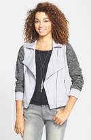 Thumbnail for your product : Haute Society Knit Moto Jacket (Juniors)