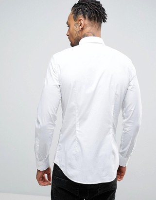 Diesel Shirt S-Nap Slim Stretch Fit Core Concealed Placket In White