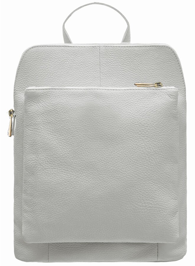 white cotton backpack