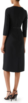 Gucci Square-G Buckle Silk & Wool Cady Crepe Dress