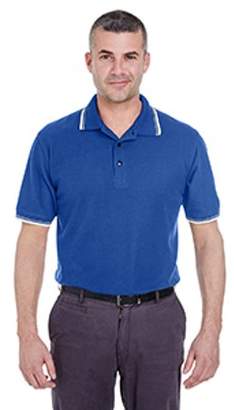 Ultraclub UltraClub Men's Short-Sleeve Whisper PiquePolo with Tipped Collar and Cuffs