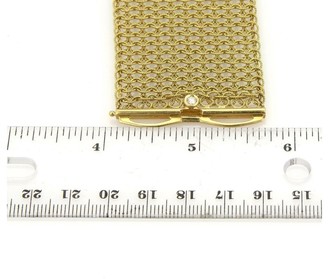Judith Ripka 18K Yellow Gold Diamonds Mesh Flex Bracelet