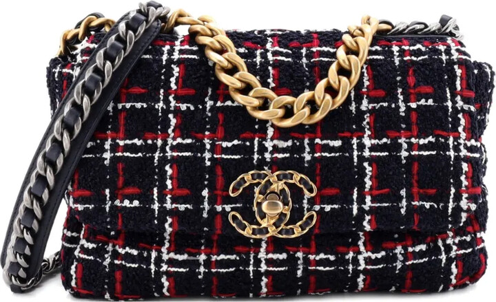 Chanel Pre Owned 19 Flap Bag Quilted Tweed Medium crossbody bag