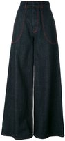 Marni - jean ample à coutures contrastantes - women - coton - 42