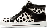 Thumbnail for your product : Marc by Marc Jacobs Black & White Calf-Hair Spotted Cute Kicks Sneakers