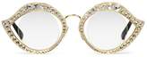 Thumbnail for your product : Gucci Cat eye metal glasses with crystals