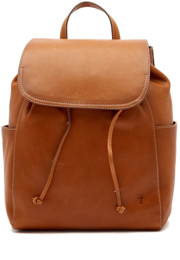 frye leather backpack