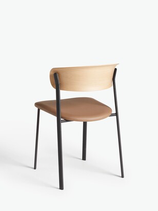 John Lewis & Partners Contour Dining Chair, Black/Oak