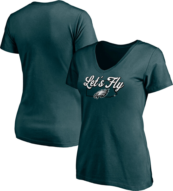 Fanatics Women's Midnight Green Philadelphia Eagles Hometown Collection Wildcat V-Neck T-Shirt