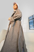 Thumbnail for your product : boohoo Striped Wool Look Trench Coat
